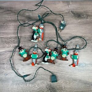Vintage 1997 Looney Tunes Bugs Bunny Taz Sylvester Christmas Lights Set of 8
